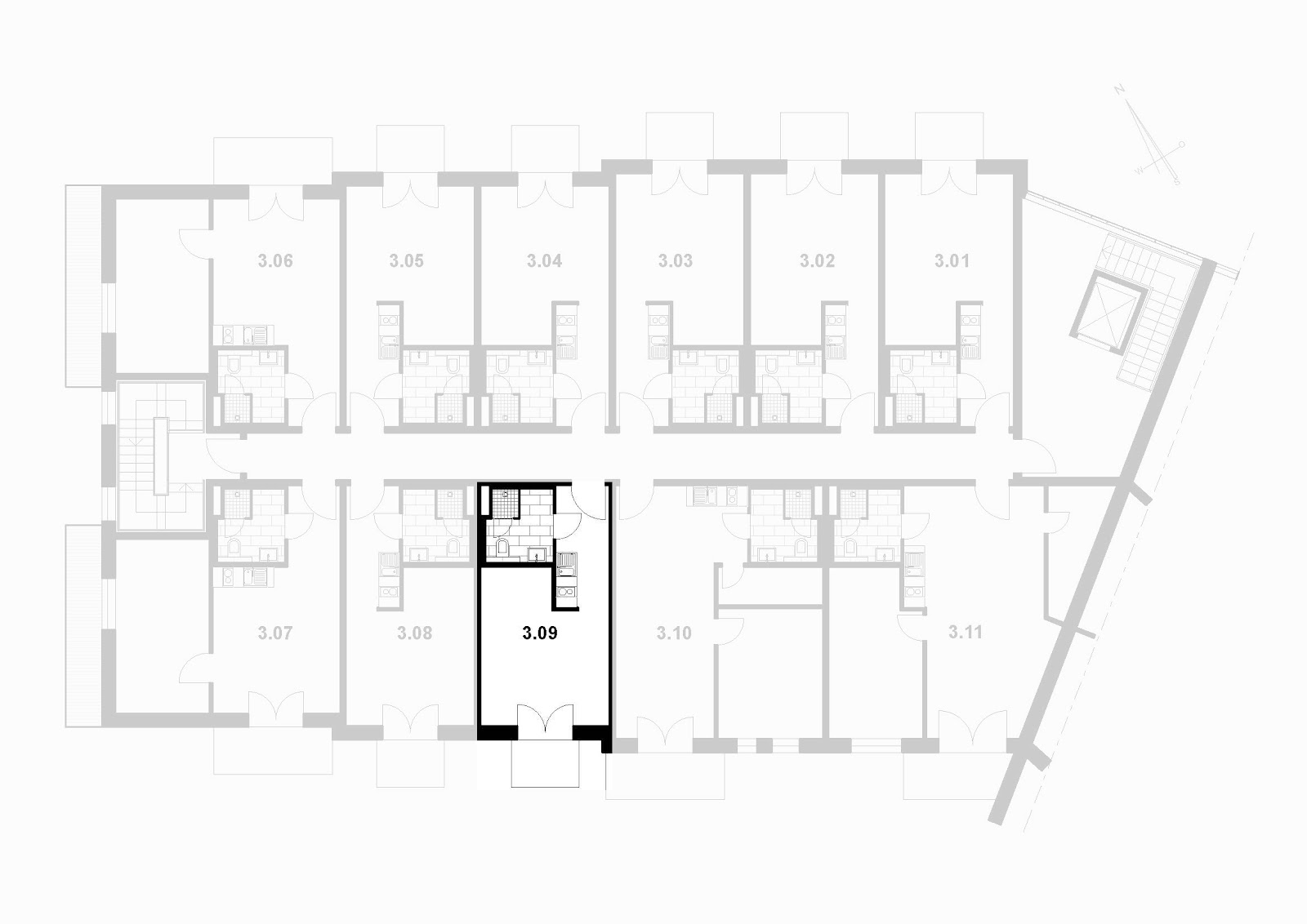 16 Grundriss 3. OG App. 3.09